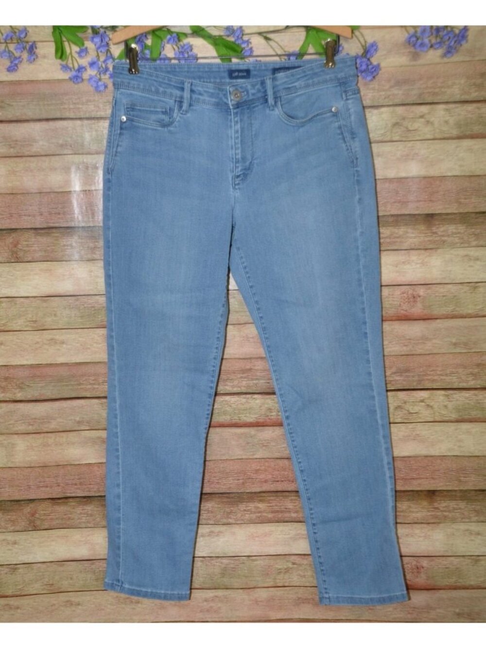 J. Jill Demin Authentic Fit Slim Ankle Light Wash Jeans Size 10 Stretch Casual